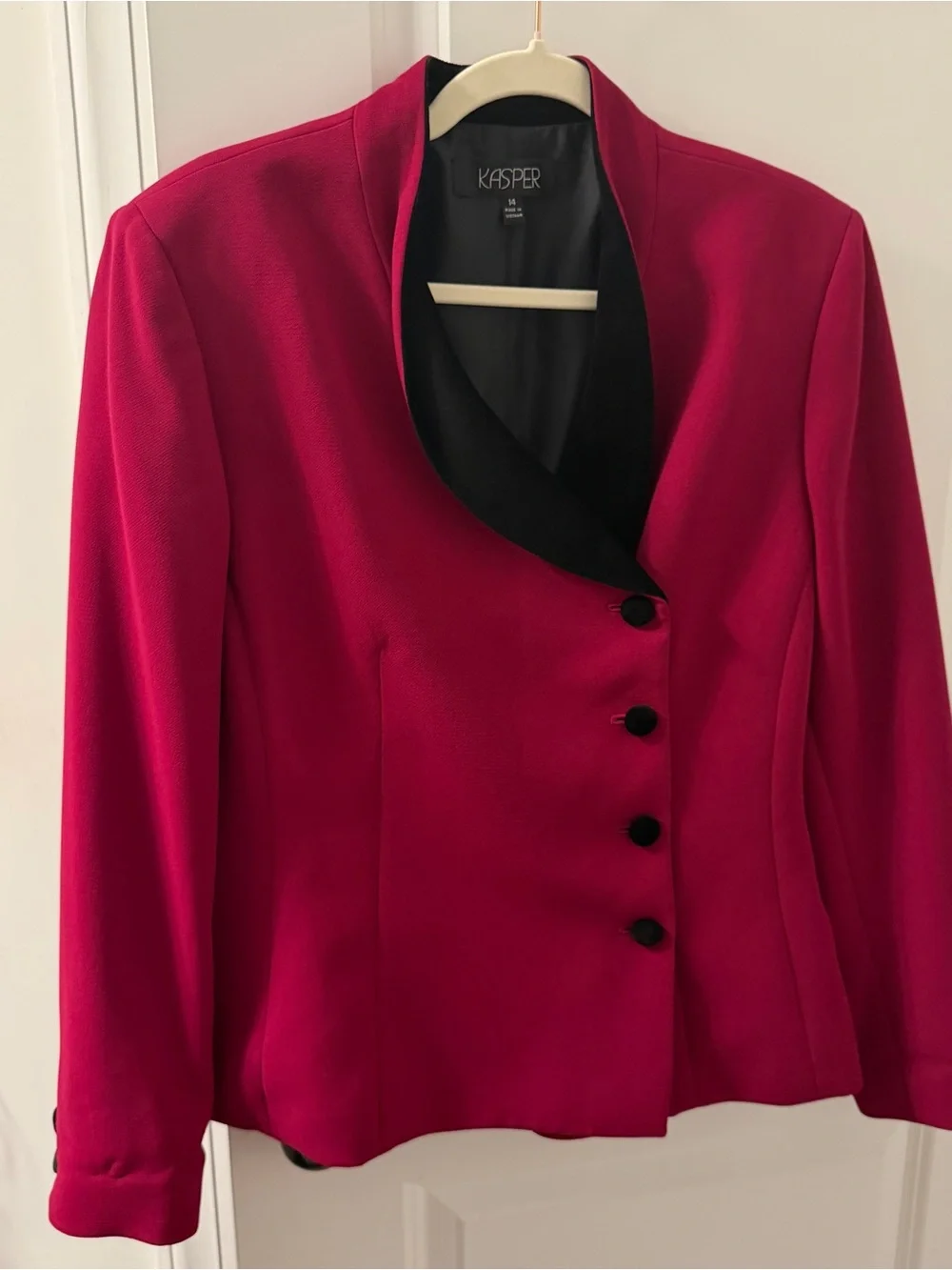 Kasper 14 Vibrant Fuchsia 2Pc Jacket Blazer and Skirt Set